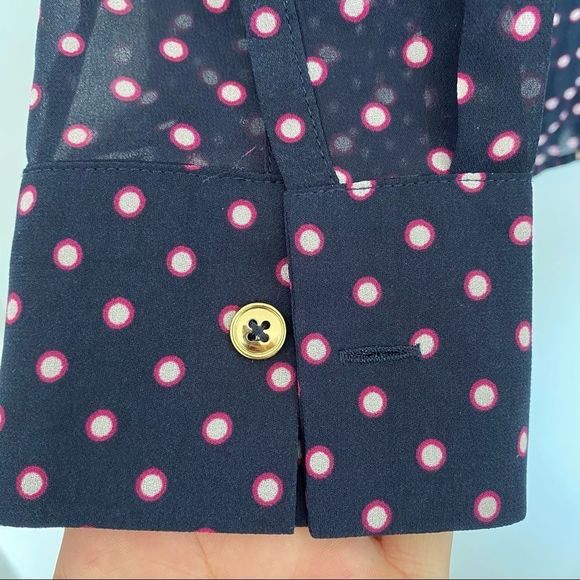 Long Tall Sally sheer long sleeve button front top - Picture 4 of 9